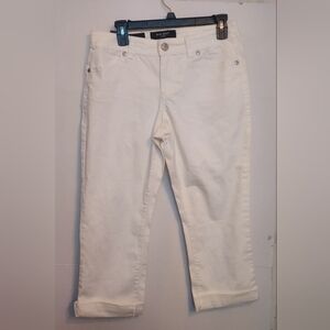 Nine West White Bling Cropped Jeans 30x22" Summer Fun NWT